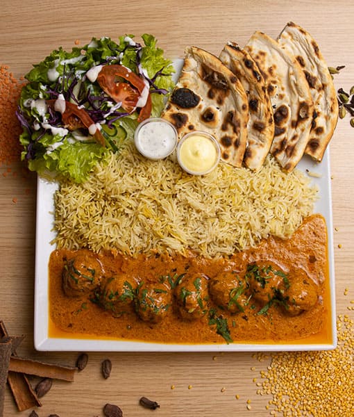 Assiette Bœuf Curry - Kefta de bœuf curry indien Goa Fast Food Grenoble